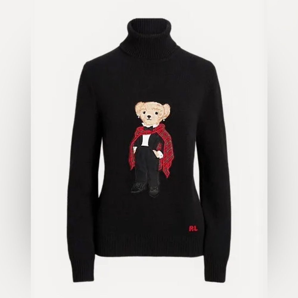 Ralph Lauren Purple Label Tuxedo Polo Bear Cashmere Sweater XS NWT $1590USD MSRP
